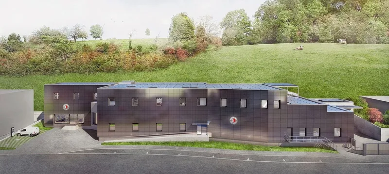 Visualisierung des Metzgerhuus Stadt und Land, welches im April 2025 den Schlachbetrieb starten wird.