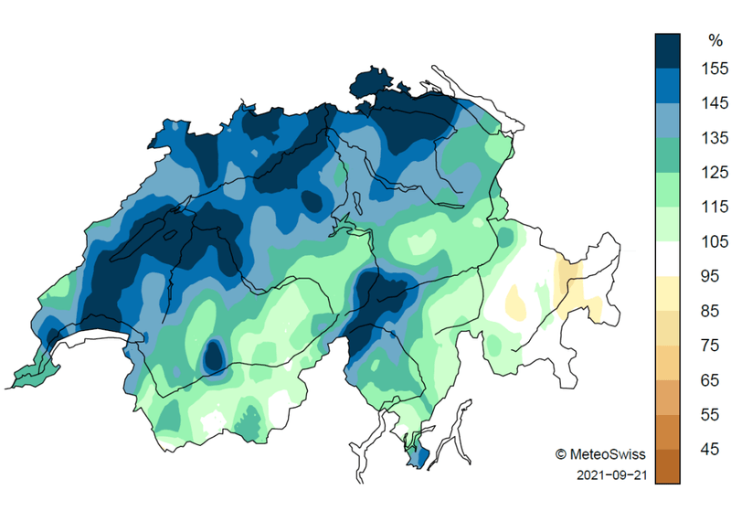 2021 zeigt trotz Regensommer einen mittleren Temperaturanstieg