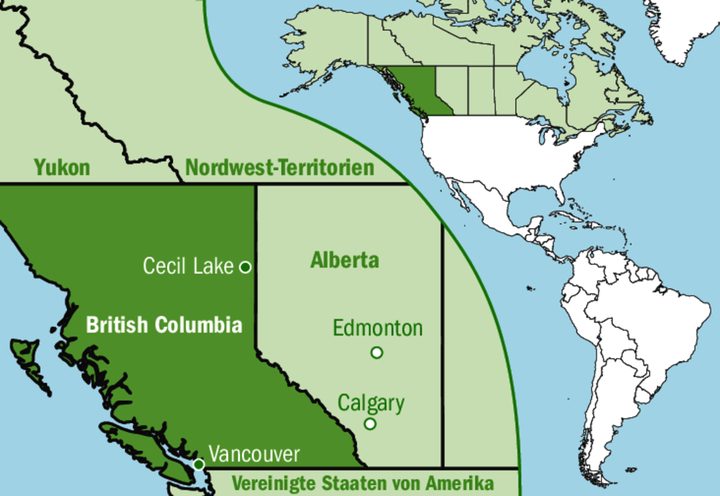 Im Norden von British Columbia, hart an der Grenze zu Alberta, liegt Cecil Lake, wo Familie Stamm ihre Farm gründete.