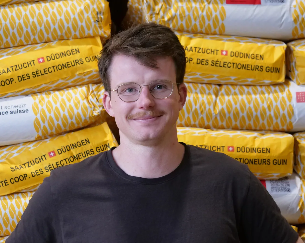 Joël Grossrieder, Produktionsleiter und Geschäftsführer der Saatzucht Düdingen