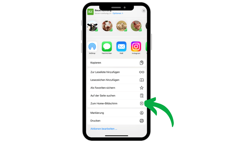 So speichern Sie die BauernZeitung auf Mobilgeräten als App
