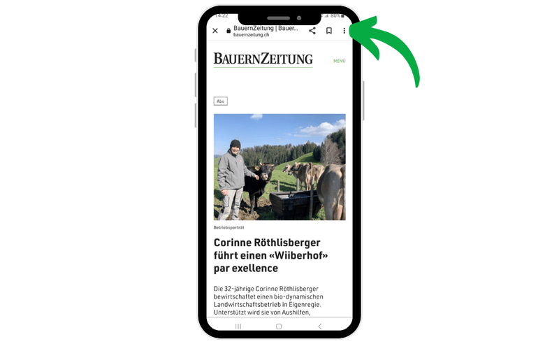 So speichern Sie die BauernZeitung auf Mobilgeräten als App