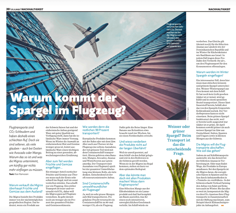 Die Migros erklärt, warum sie Spargeln einfliegt – Man lese und staune