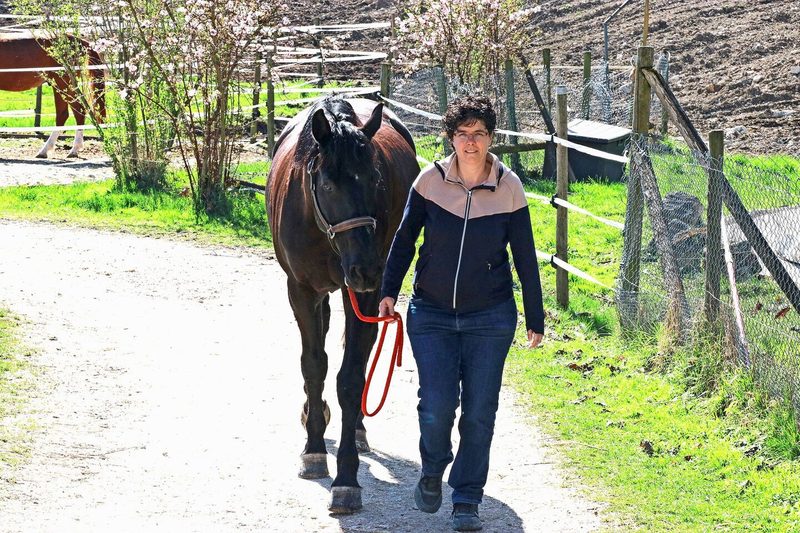 Die 48-jährige Agronomin Barbara Koellreuter ist mit Pferden auf dem Klushof aufgewachsen und führt den Betrieb in dritter Generation.