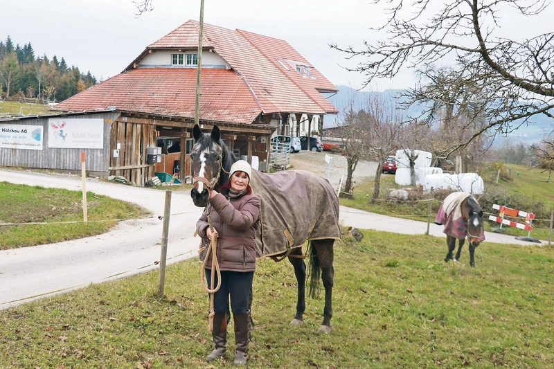 Margrit Stebler mit der 32-jährigen Vollblutstute Sina, die schon auf dem Hof Steinig zur Welt gekommen ist. Nach ihr ist die IG benannt.