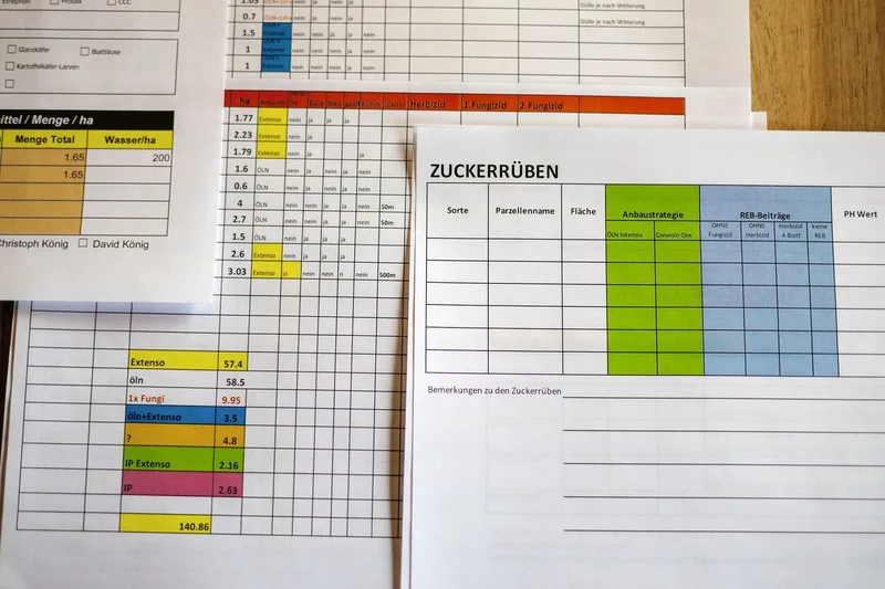 Die Kunden füllen für alle Kulturen einen Fragebogen für die Planung aus.