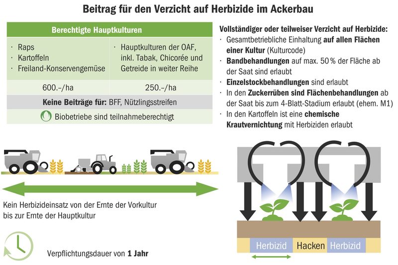 Auf Herbizide muss bereits ab Ernte 2022 verzichtet werden