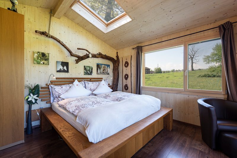 Swissfarm in Luzern: Übernachten im Wurzelbaumhaus