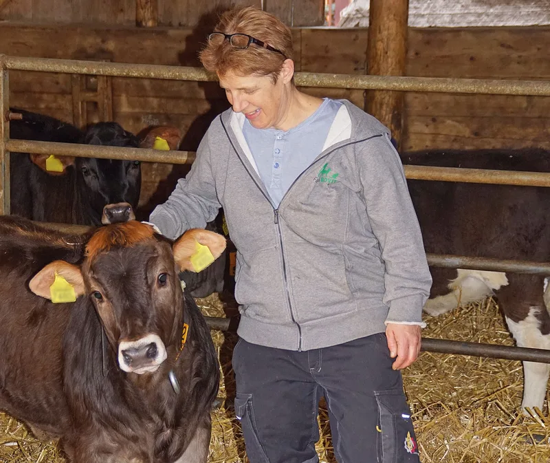 Auf dem Hof von Brigitte Kägi tränken die Kühe die Kälber