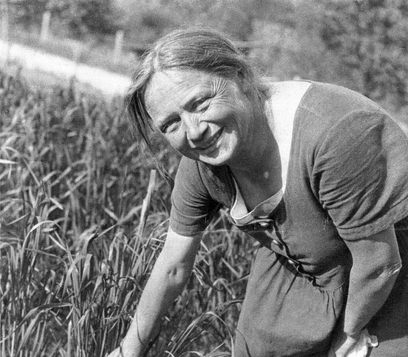 Mina Hofstetter bei der Feldarbeit.