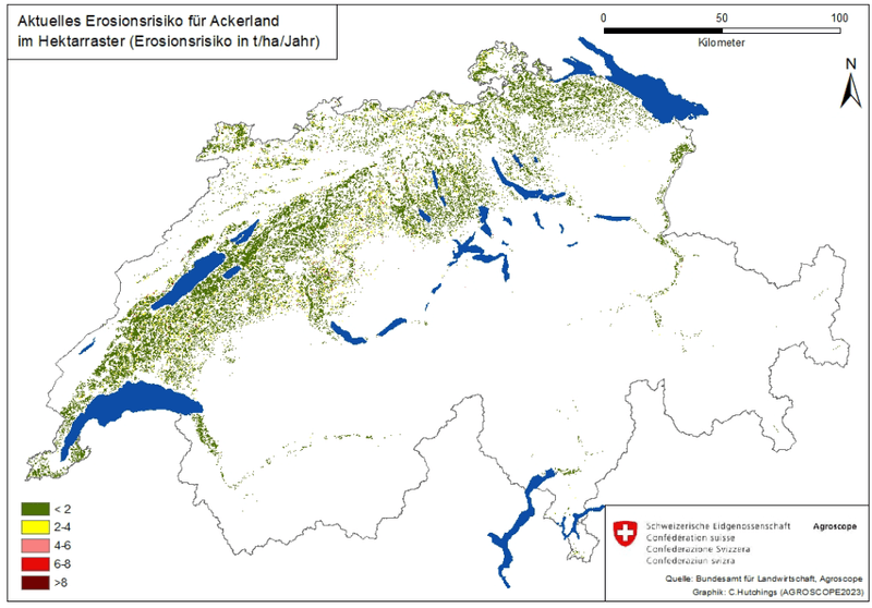 Auf 10 Prozent der Schweizer Ackerfläche sollte gegen Erosion gehandelt werden