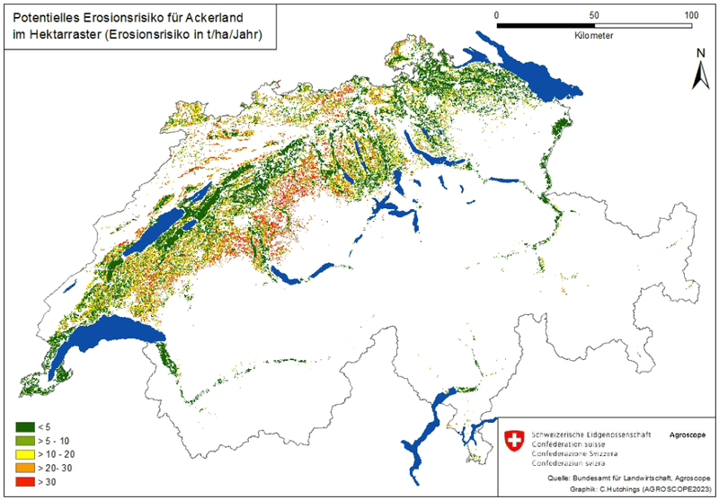 Auf 10 Prozent der Schweizer Ackerfläche sollte gegen Erosion gehandelt werden