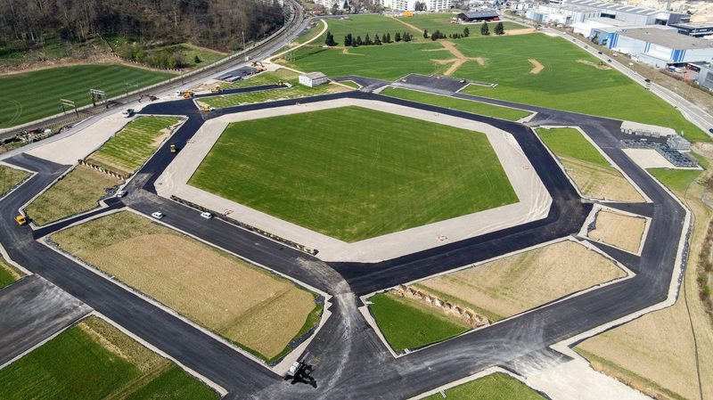 Die Schwingerarena für das ESAF in Pratteln ist schon fast bereit