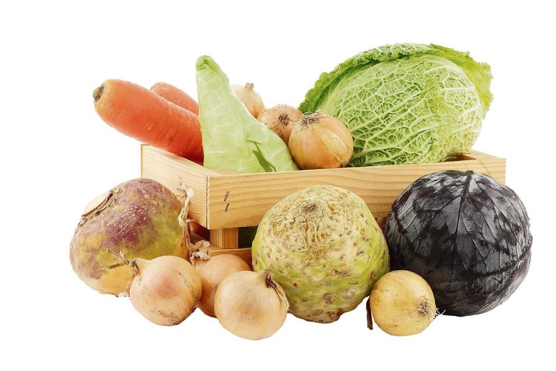 Eine Kiste mit Wintergemüse: Kochen und essen, was Saison hat, ist gesund und nachhaltig.