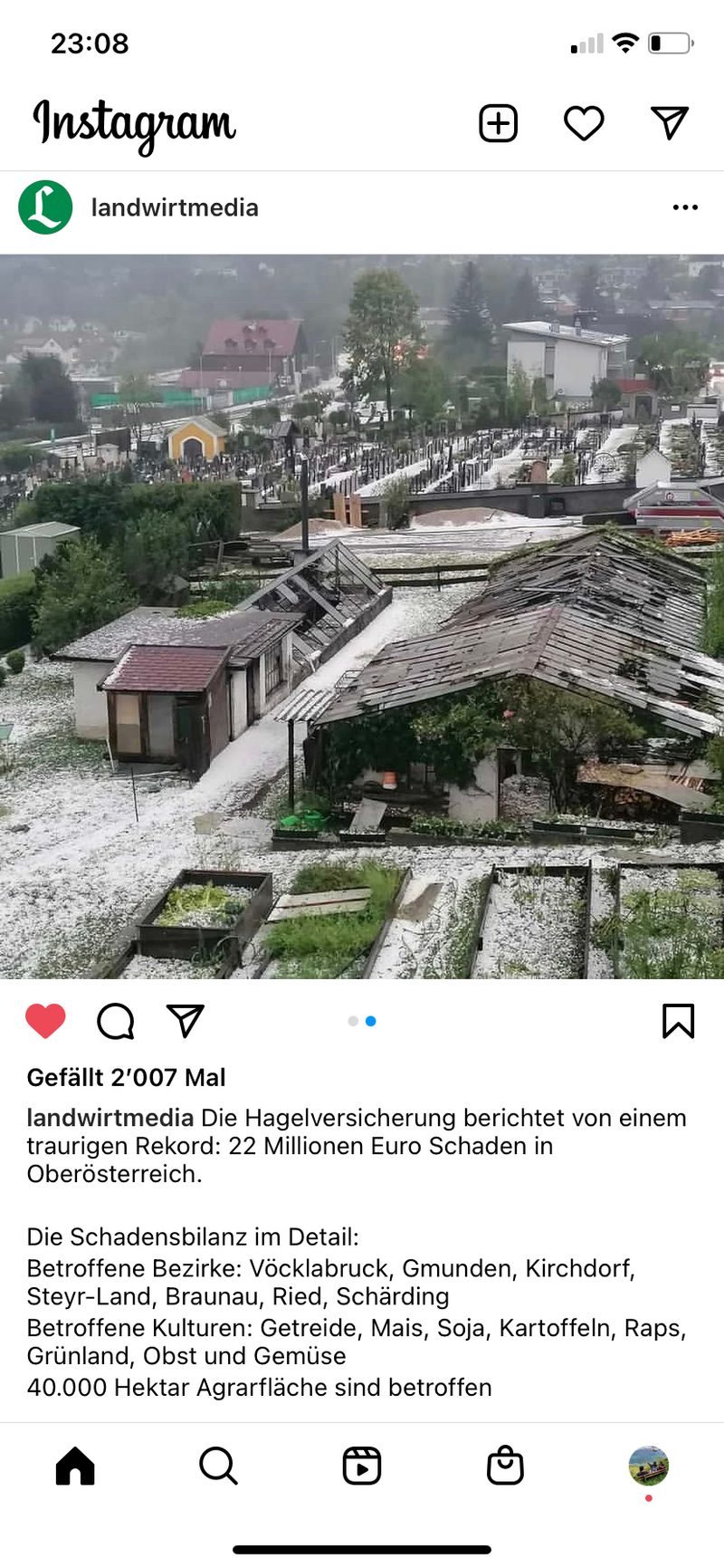 Erneut grosse Schäden wegen Gewittern