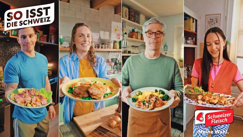 «So isst die Schweiz»: Die Schweizer Wertschöpfungskette Fleisch richtet sich in der aktuellen Basismarketing-Kampagne nicht mehr rechtfertigend an die Vegetarier, sondern an die Fleischesser.
