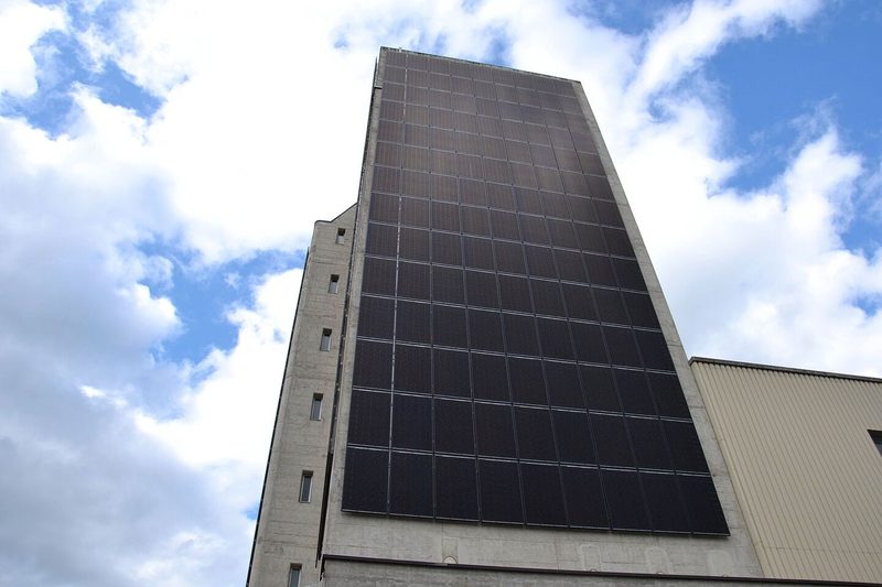 Die Schälmühle verfügt über eine grosse vertikale Solaranlage.