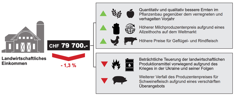 Trotz besserer Ernte sank das landwirtschaftliche Einkommen im Jahr 2022