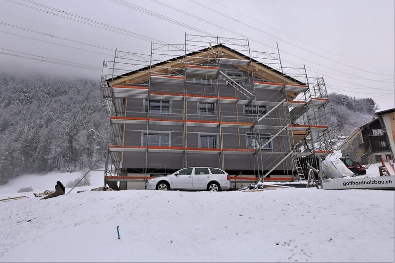 Das Weihnachtsgeschenk der Familie Briker befindet sich noch im Baugerüst