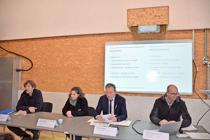 Sie stellten das Projekt ReLait vor: Thomas Blättler, Michèle Bodmer, Didier Castella und Jean-Charles Philipona (v. l. n. r.).